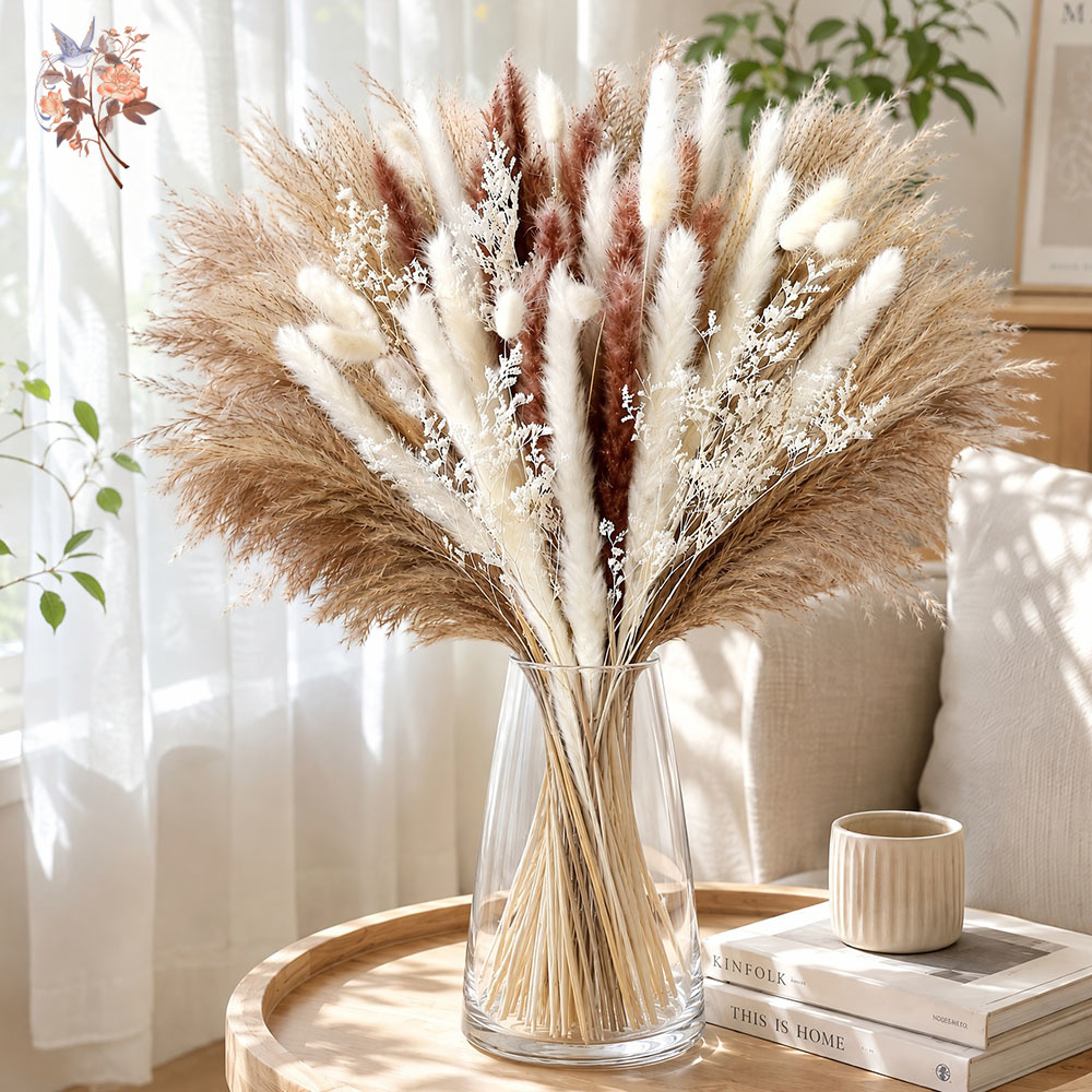 Dried Flower Bunch - 자연 건조 꽃 팜파스 그래스 부케