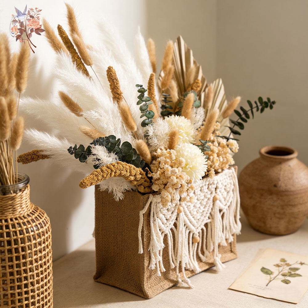Dried Flower Bunch - 인공 건조 꽃다발 세트 선물 보헤미안