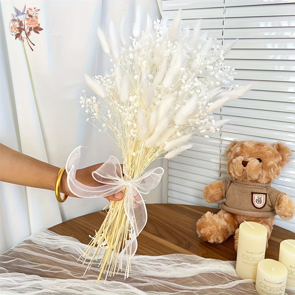 54Pcs 흰색 말린 꽃 신부 Mariage 꽃다발 자 - Dried Flower Bunch 리뷰 및 가격