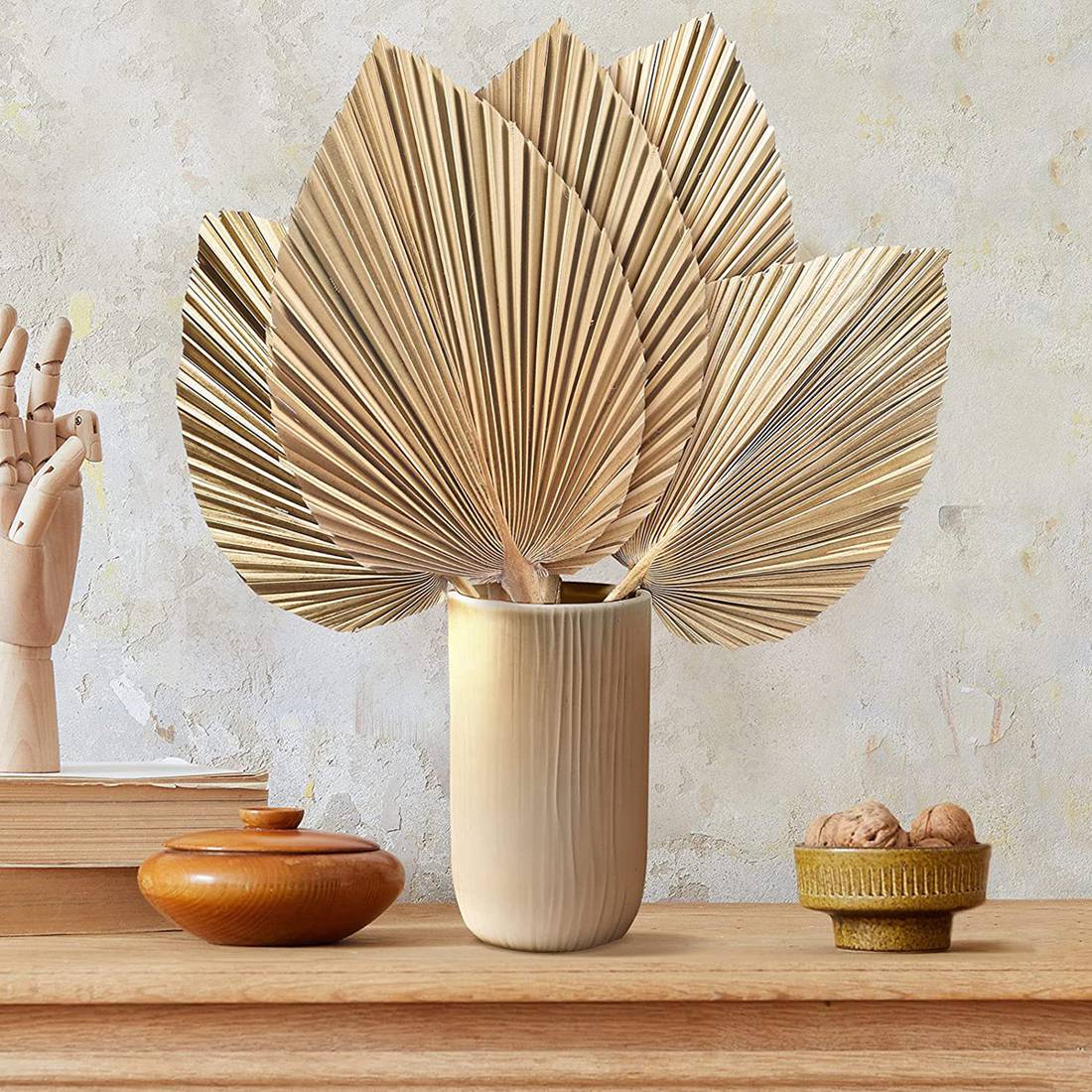 자연 건조 팜 잎 열대 건조 팜 팬, 보호 건조 잎 장 - Palm Leaf Dried 리뷰 및 가격