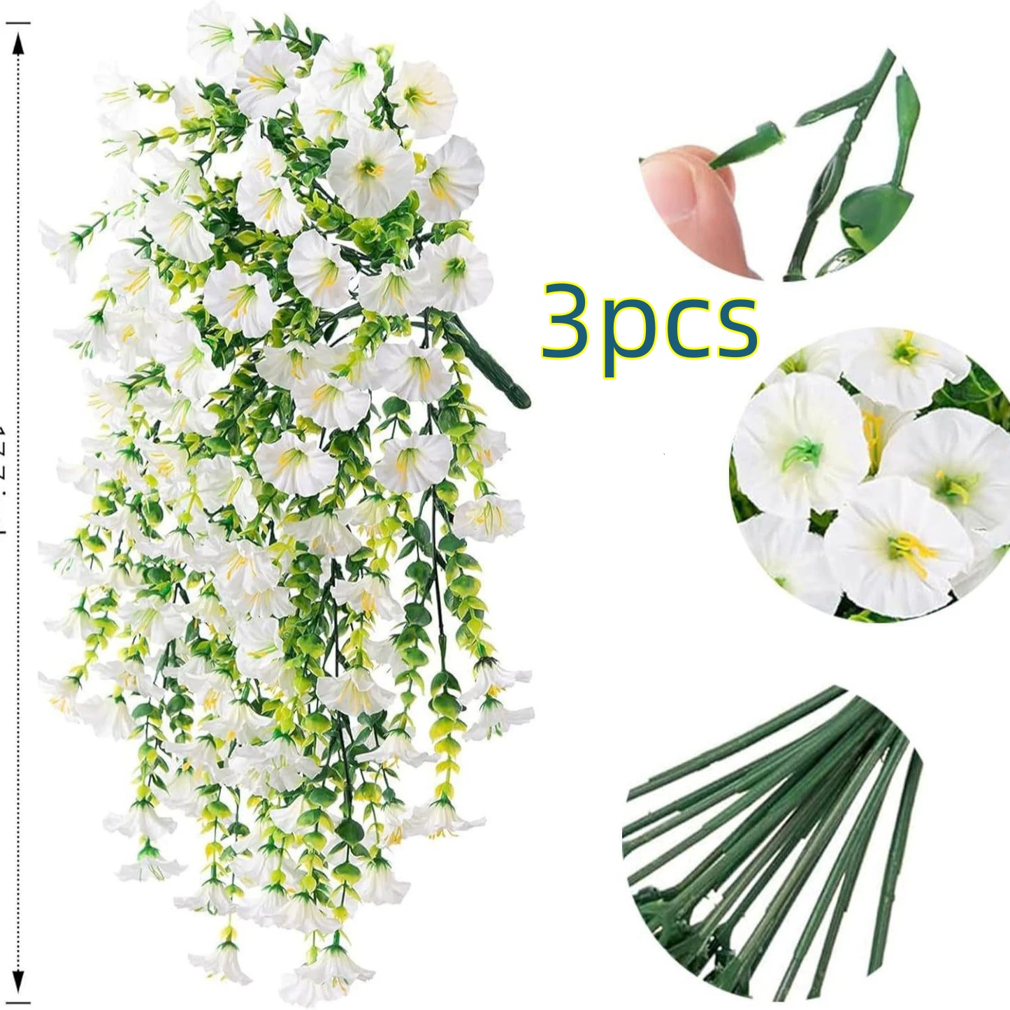 집 벽 장식용 인공 유칼립투스와 나팔꽃 실크 꽃 3가지 - Dried Flower Bunch 리뷰 및 가격